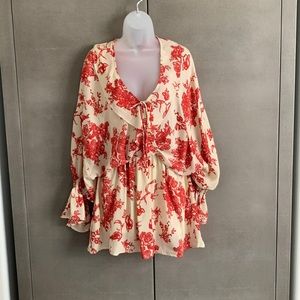 Vici Collections Billowy Sleeve Print Mini Dress Size Small